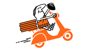 Little Caesars Man on Scooter